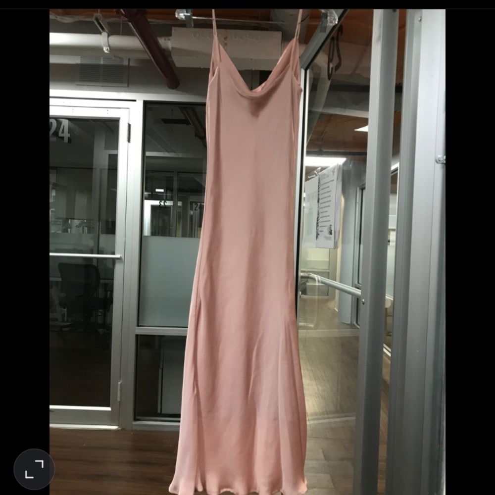 Pink Midi Cowl Neck Dress